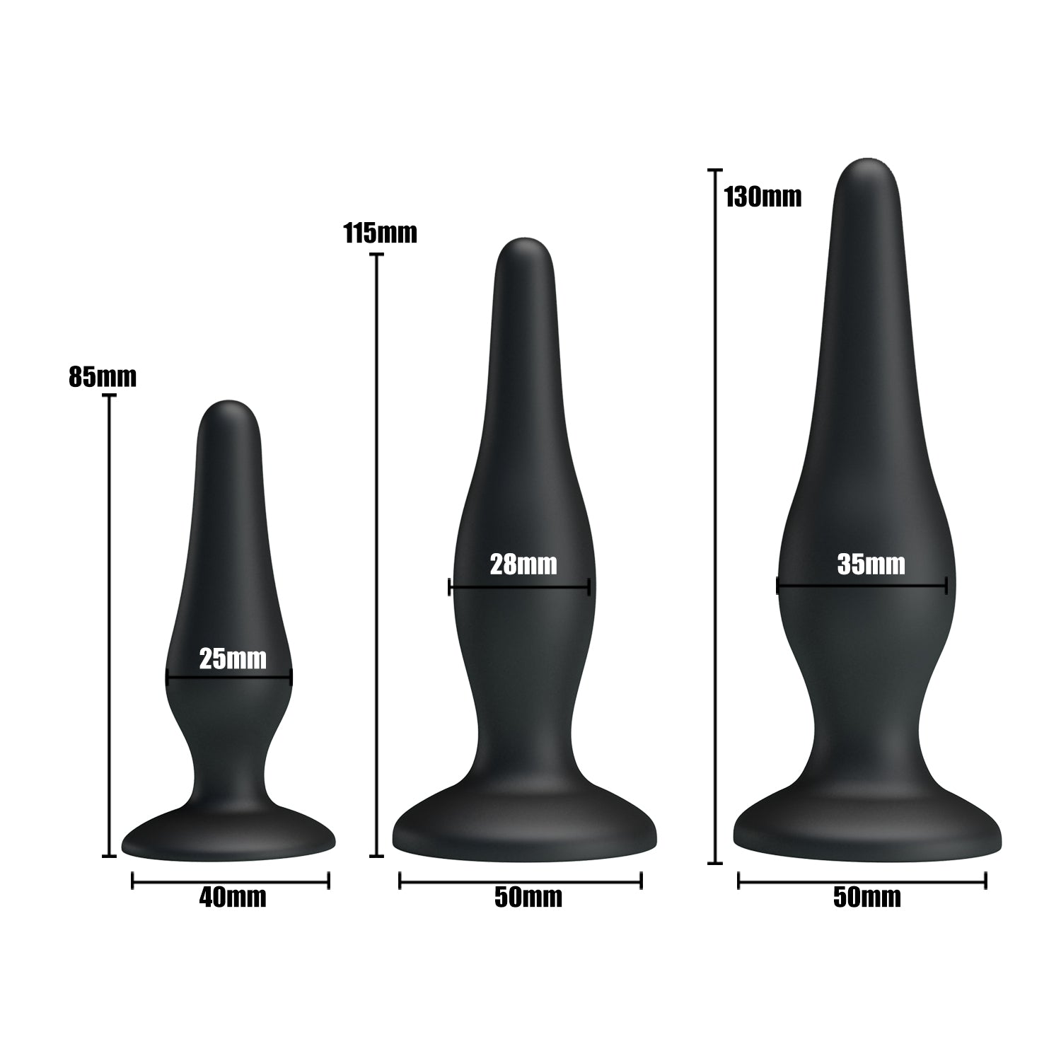Pretty Love Beginners Mini Silicone Anal Plug Kit - - Butt Plugs
