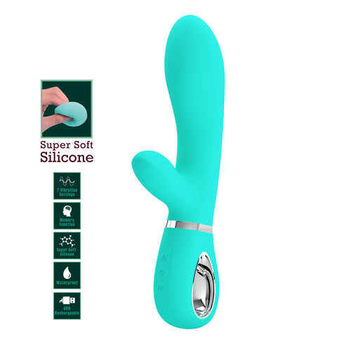 Baile Pretty Love THOMAS Soft Silicone Rabbit Vibrator G Spot Memory Function - Rabbit Vibrators
