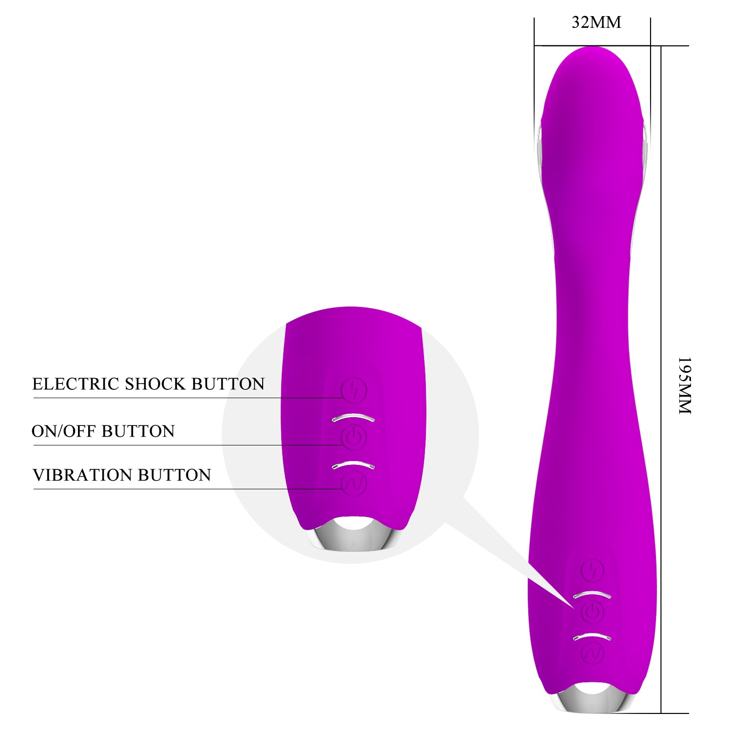 Baile Hector Mobile APP Control Electric Stimulation Vibe - G-Spot Vibrators