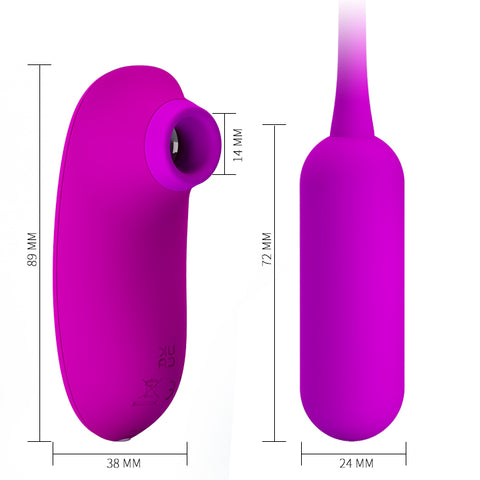 Baile Curupira Remote Control Sucking Silicone Egg Vibrator - Love Eggs and Kegel Exercisers