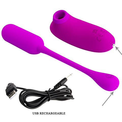 Baile Curupira Remote Control Sucking Silicone Egg Vibrator - Love Eggs and Kegel Exercisers