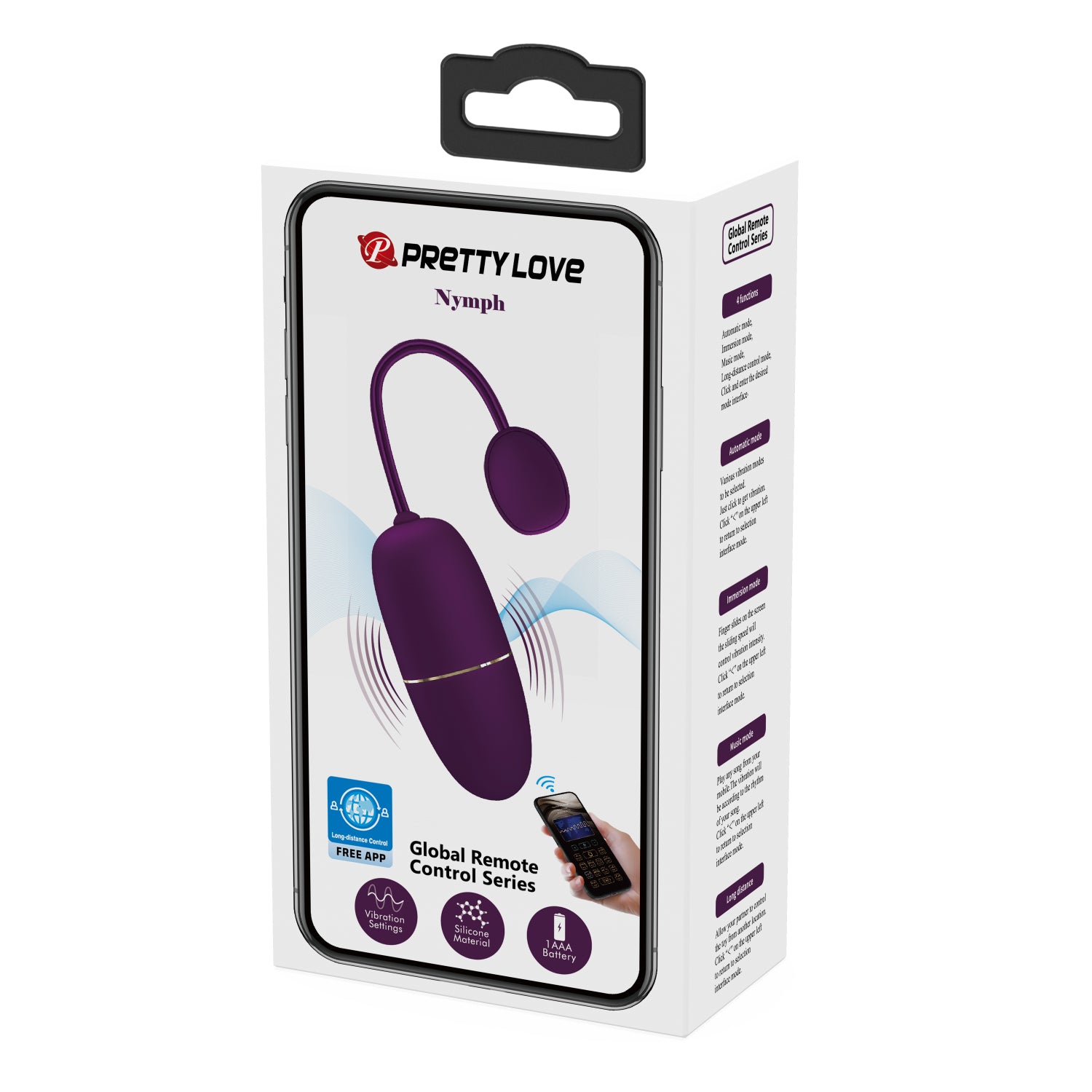 Baile Nymph Mobiel App Control 12 Function Egg Massager - Love Eggs and Kegel Exercisers