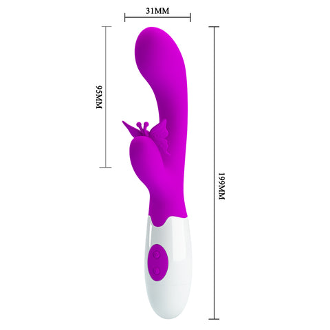 Pretty Love Butterfly Kiss 30 Functions Rabbit Vibrator Dual Stimulation - Rabbit Vibrators