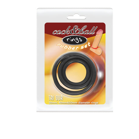 Baile Pretty Love RUBBER SET Mens Cock Ring Set - Cock Ring Sets