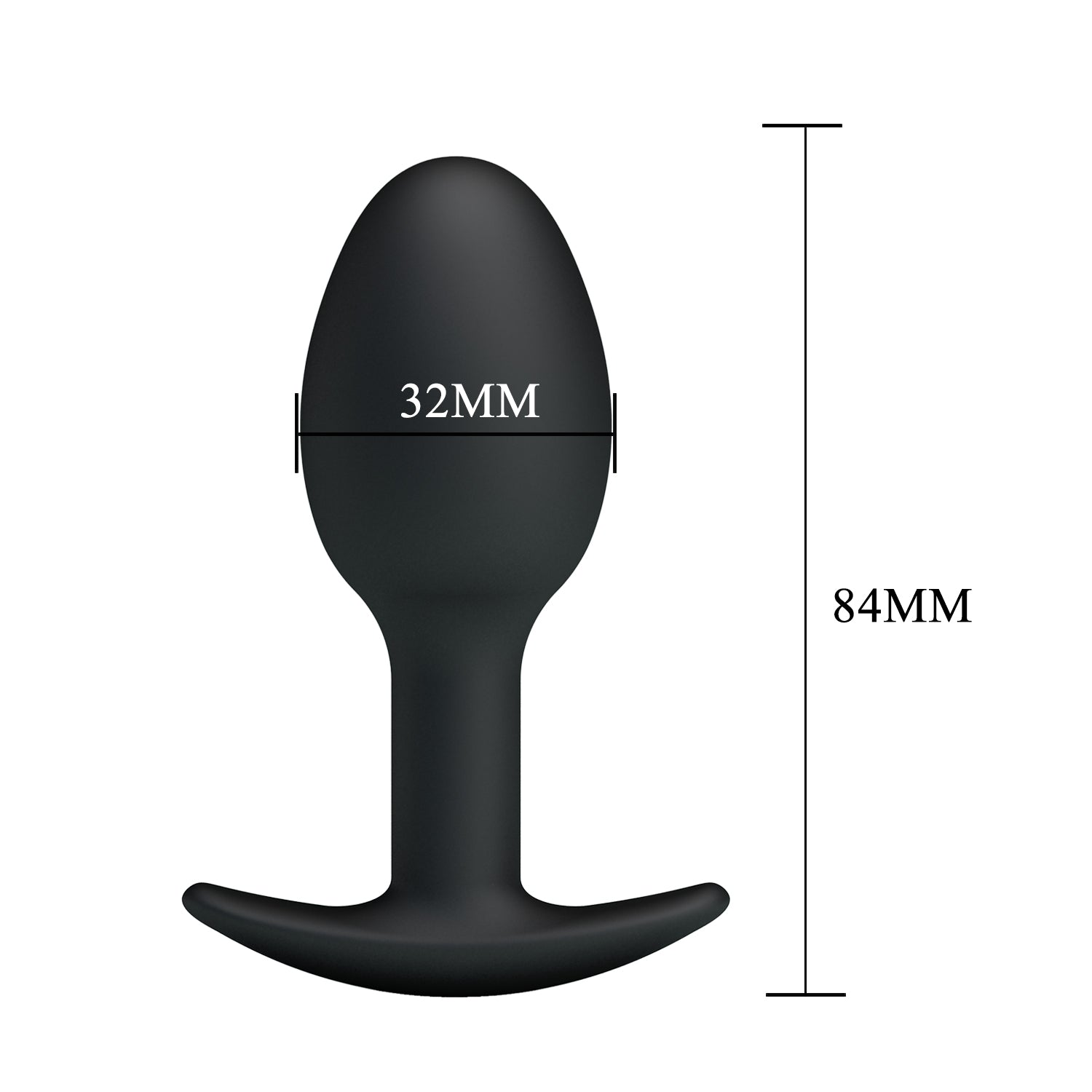 Pretty Love Silicone Anal Balls Butt Plug Black - - Butt Plugs