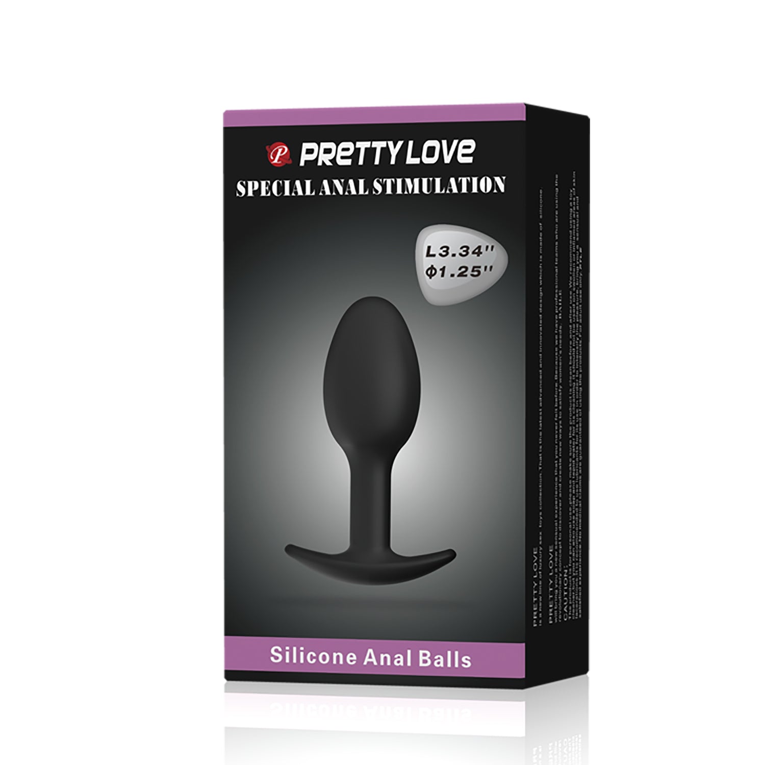 Pretty Love Silicone Anal Balls Butt Plug Black - - Butt Plugs