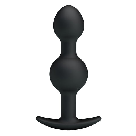 Baile Pretty Love Silicone Anal Balls Butt Plug Black Movement Activated - Butt Plugs