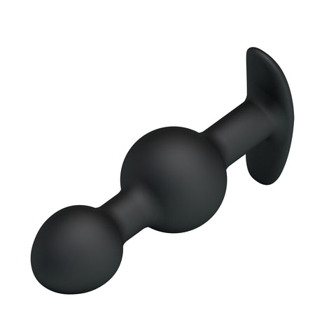 Baile Pretty Love Silicone Anal Balls Butt Plug Black Movement Activated - Butt Plugs