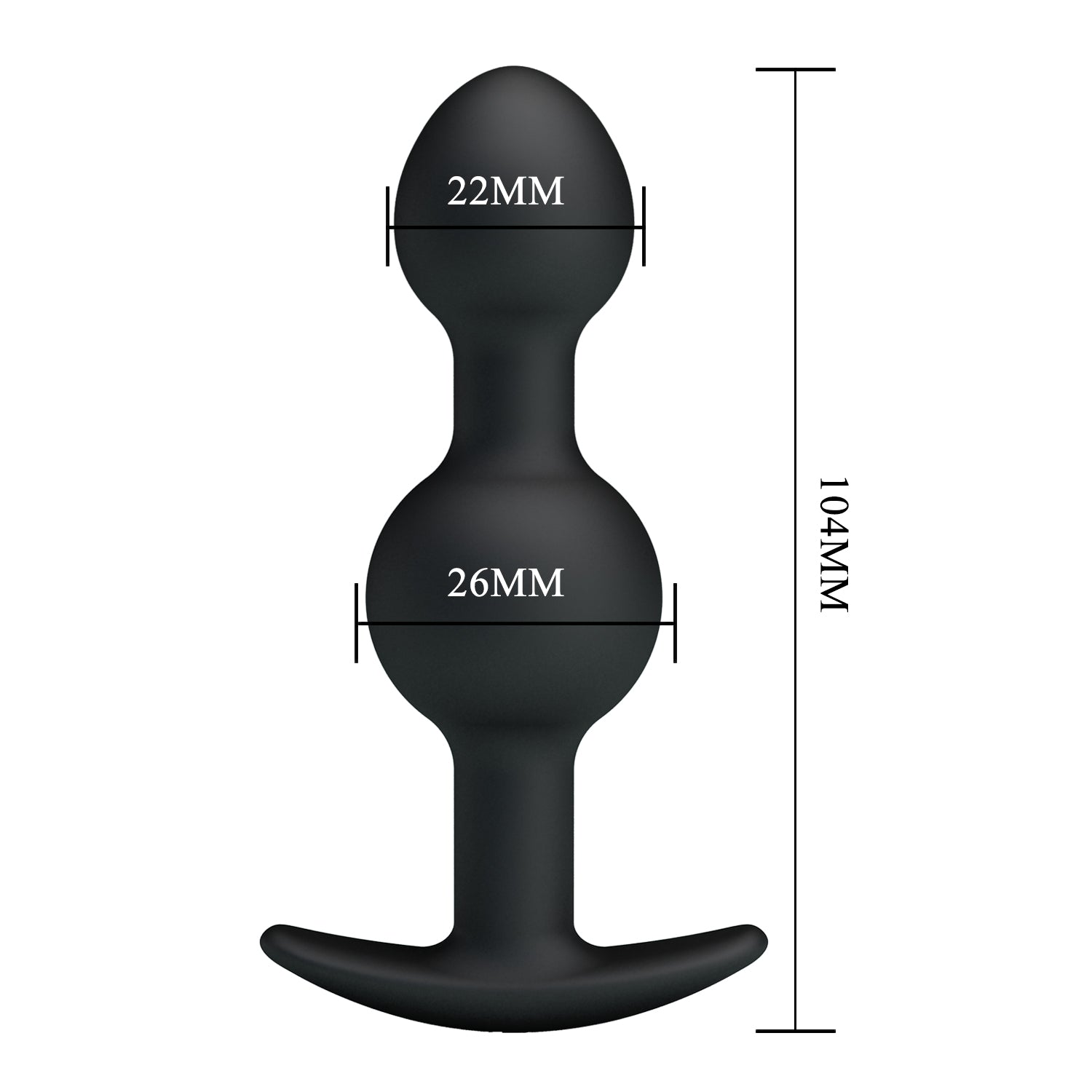 Pretty Love Silicone Anal Balls Butt Plug Black - - Butt Plugs