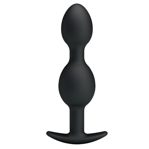 Baile Pretty Love Silicone Anal Balls Butt Plug Black Movement Activated - Butt Plugs