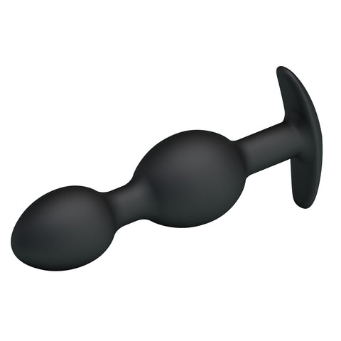 Baile Pretty Love Silicone Anal Balls Butt Plug Black Movement Activated - Butt Plugs