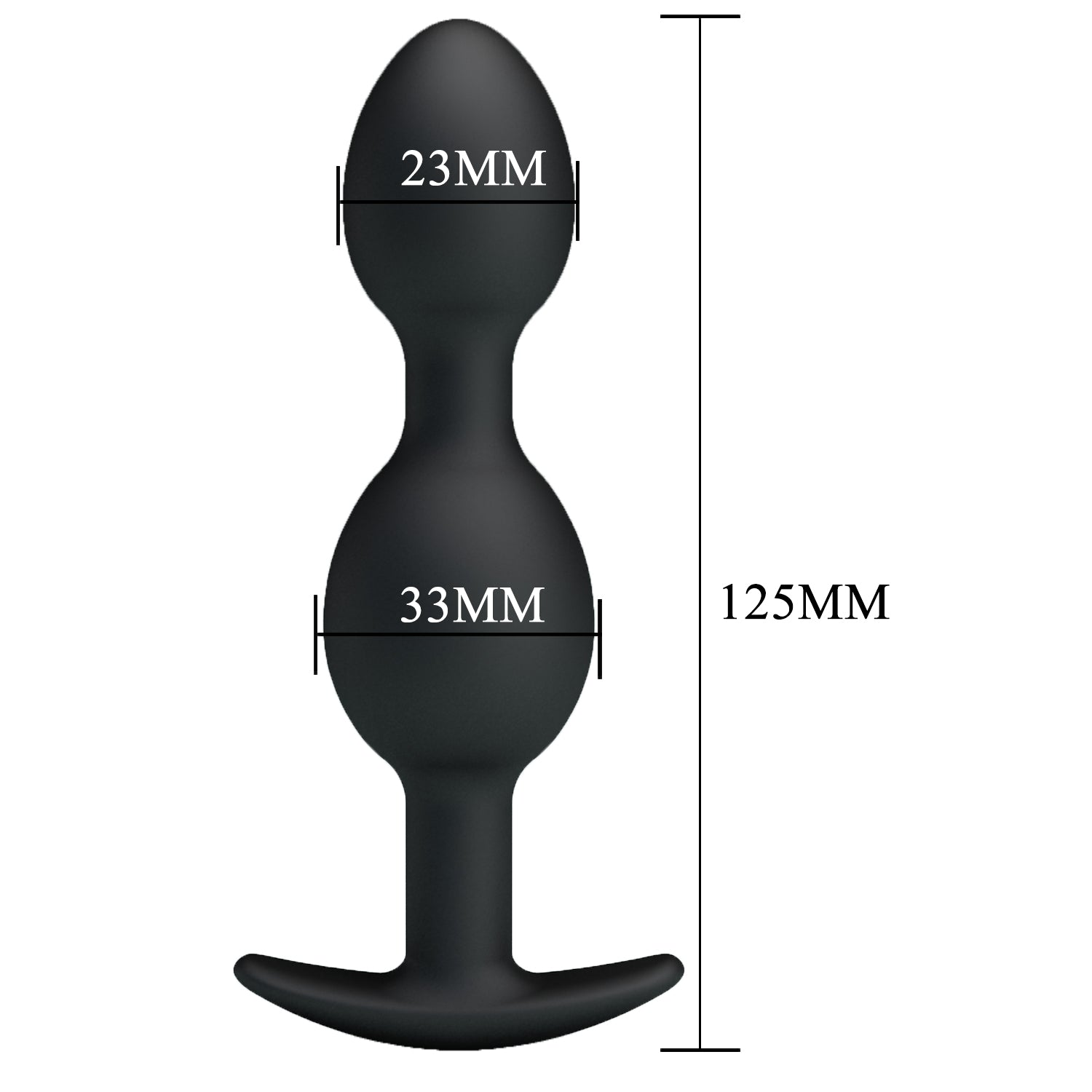 Pretty Love Silicone Anal Balls Butt Plug Black - - Butt Plugs
