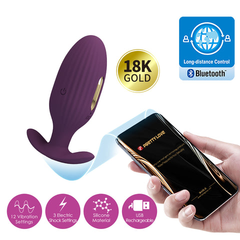 Pretty Love Jefferson App Control Butt Plug Byzantium - Butt Plugs