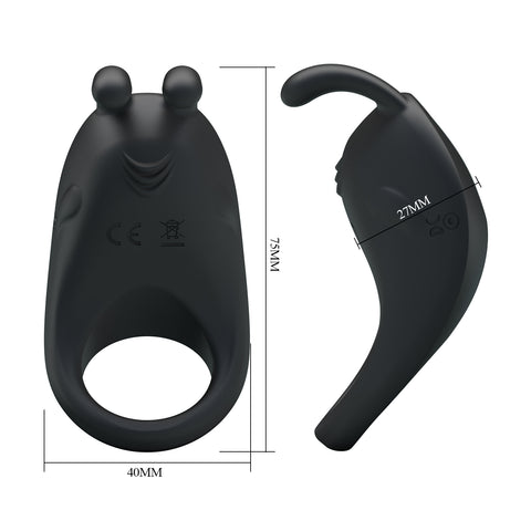 Baile Pretty Love Rechargeable Rabbit Vibrator Cockring Dual Stimulation - Vibrating Cock Rings