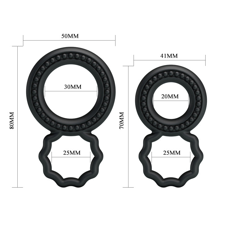 Baile Dual Pack Mens Stretchy Silicone Cock Ring - Stretchy Cock Rings