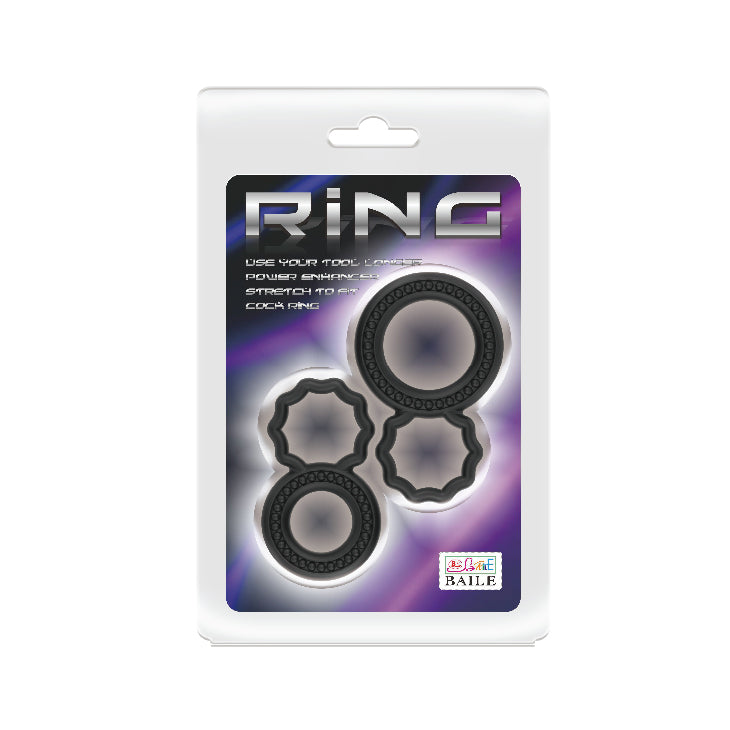 Baile Dual Pack Mens Stretchy Silicone Cock Ring - Stretchy Cock Rings