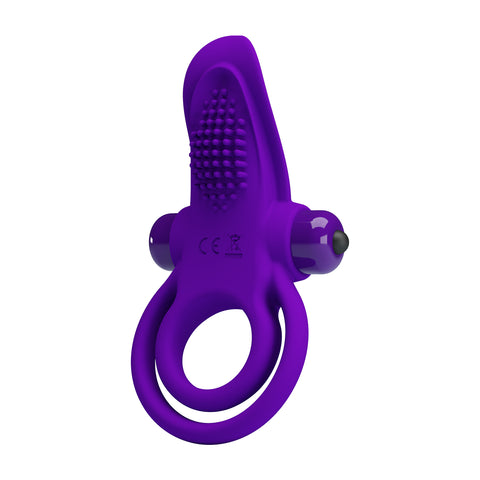 Baile Pretty Love 10 Functions Mens Vibrant Penis Ring with Rabbit Stimulator - Vibrating Cock Rings