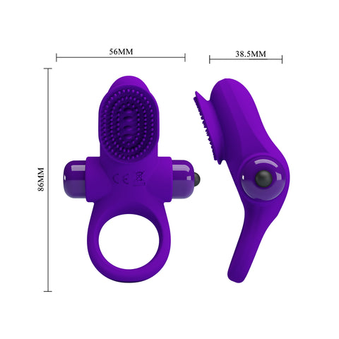 Baile Pretty Love 10 Functions Silicone Vibrant Penis Ring II Dual Stimulation - Vibrating Cock Rings