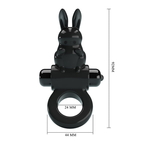 Baile Pretty Love Exciting Vibrating Cock Ring With Rabbit Ears - Vibrating Cock Rings