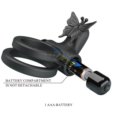 Baile Pretty Love Vibrating Passionate Silicone Cock Ring IX Double Ring - Vibrating Cock Rings