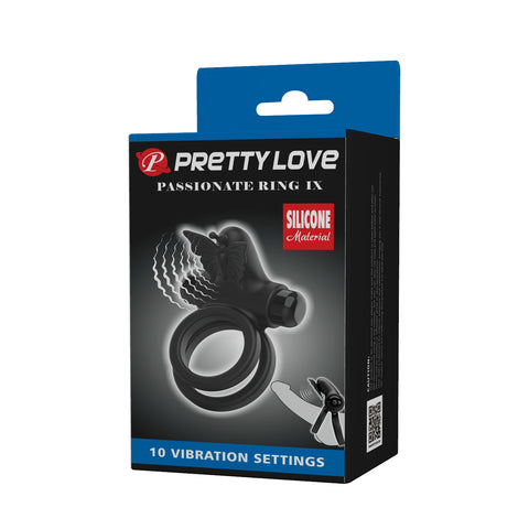 Baile Pretty Love Vibrating Passionate Silicone Cock Ring IX Double Ring - Vibrating Cock Rings