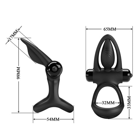 Baile Pretty Love 10 Functions Stretchy Vibrating Cock Ring Multi Textured - Vibrating Cock Rings