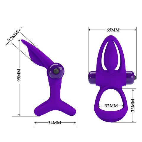 Baile Pretty Love 10 Functions Stretchy Vibrating Cock Ring Multi Textured - Vibrating Cock Rings