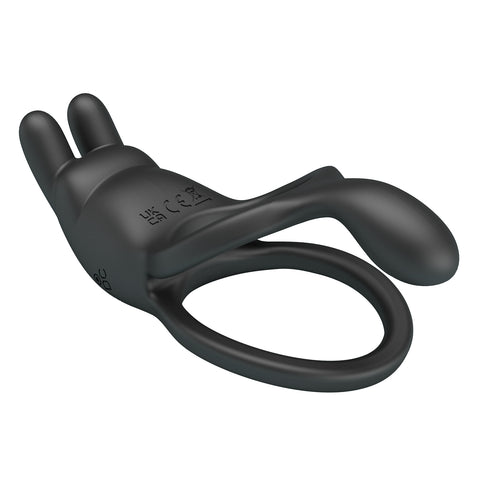 Pretty Love Rechargeable Seth Cock Ring Black - Vibrating Cock Rings