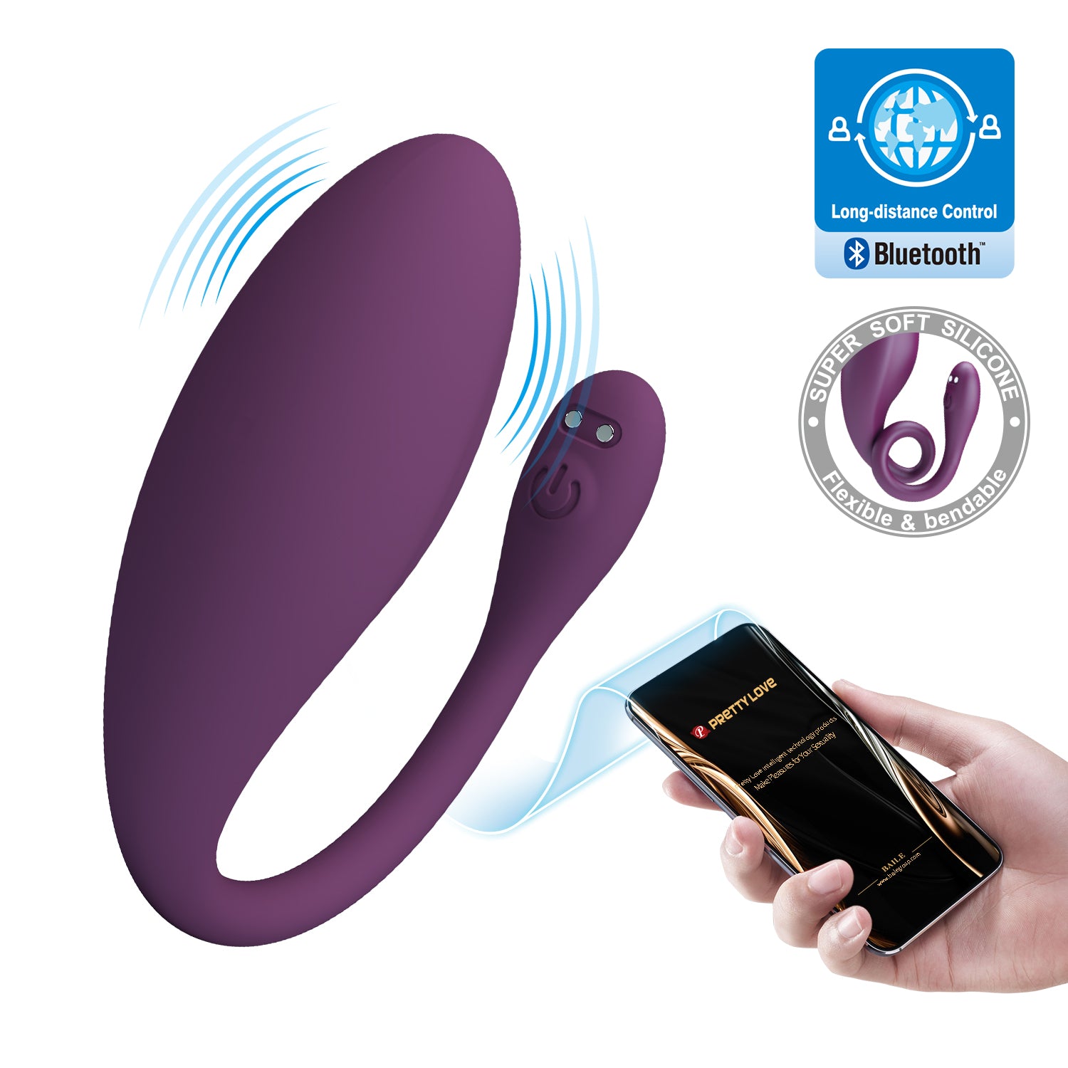 Baile Dora App Controlled Silicone Clitoral Stimulator - Byzantium - Clit Ticklers and Pulsators