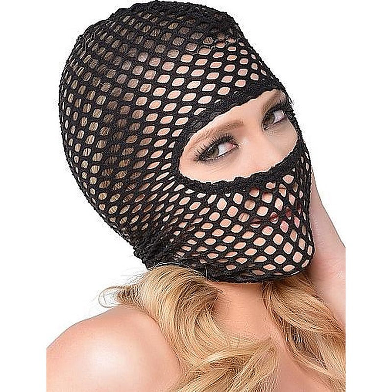 Premium Fetish Fantasy Fishnet Fetish Play Hood - Bondage Hoods