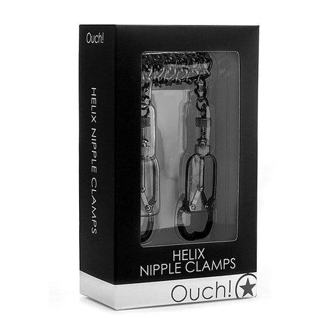 Shots Toys Ouch Helix Nipple Clamps with Adjustable Tension Control - Breast and Nipple Toys