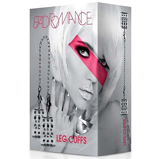 Bad Romance Translucent Leg Cuffs with Metal Nails - Cuffs and Restraints
