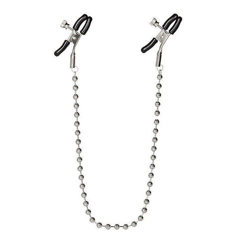 Premium Nipple Play Silver Beaded Nipple Clamps - Nipple and Clit Clamps