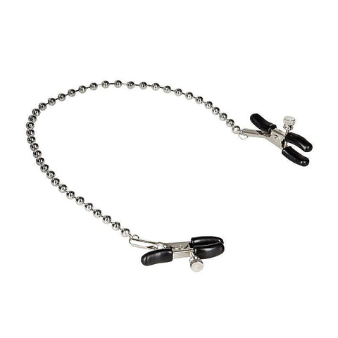 Premium Nipple Play Silver Beaded Nipple Clamps - Nipple and Clit Clamps