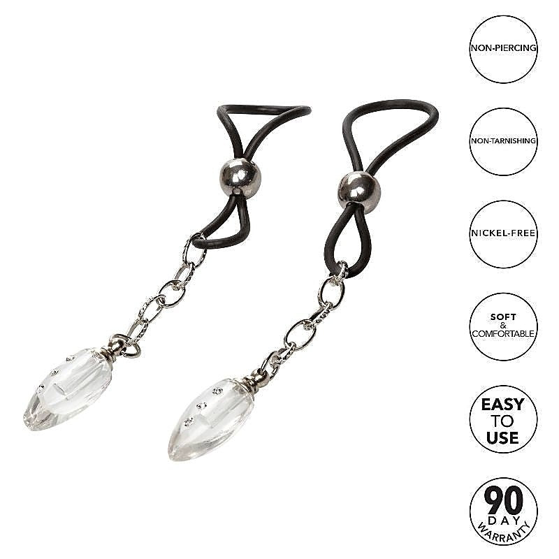 Nipple Play Non-Piercing Nipple Jewelry Crystal Teardrop - Nipple and Clit Clamps