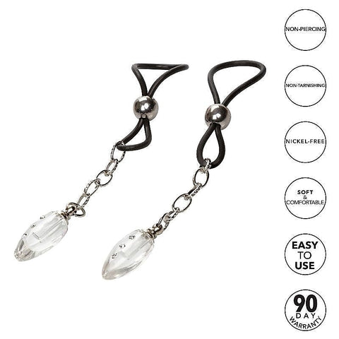 Nipple Play Non-Piercing Nipple Jewelry Crystal Teardrop - Nipple and Clit Clamps