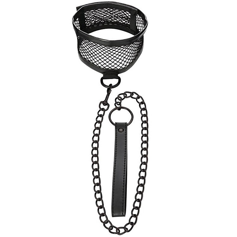 Fetish-Inspired Fishnet Collar and Leash Set by Sportsheets - Collars and Leads