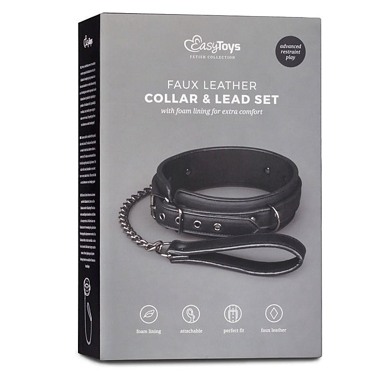 Premium Fetish Collar with Leash by Easytoys - Collars and Leads