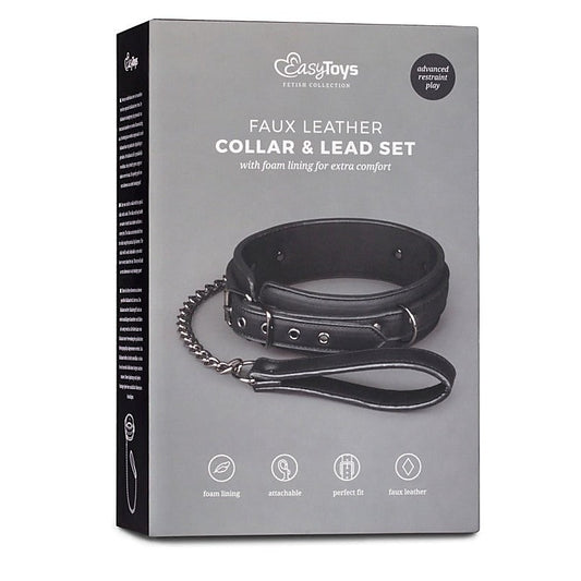 Fetish Collar with Leash by Easytoys - Collars and Leads
