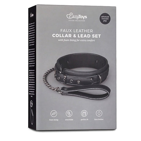 Premium Fetish Collar with Leash by Easytoys - Collars and Leads