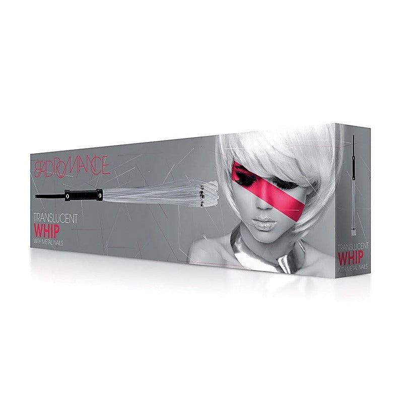 Bad Romance Translucent Whip with Metal Nails by Shots Toys - Whips And Crops