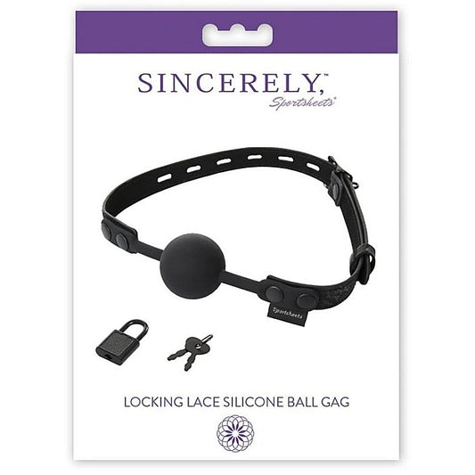 Sincerely Locking Lace Silicone Ball Gag by Sportsheets - Bondage Gags and Bits