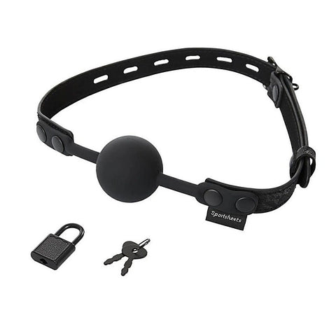 Sincerely Locking Lace Silicone Ball Gag by Sportsheets - Bondage Gags and Bits