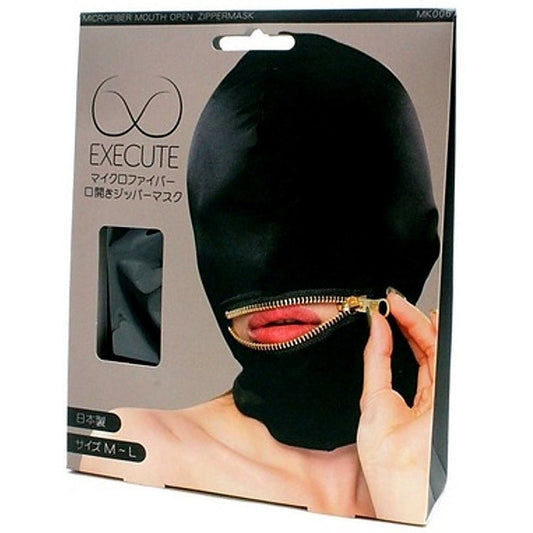 Execute Microfiber Mouth Zipper Mask by Execute Lingerie - Bondage Hoods