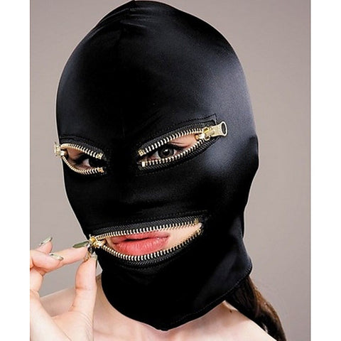 Execute Lingerie Microfiber Zipper Mask with Zipper Control - Masks And Blindfolds