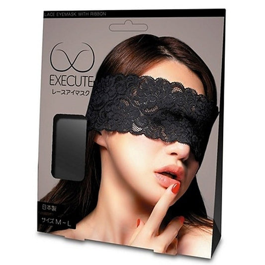Lace Eyemask with Ribbon by Execute Lingerie - Masks And Blindfolds