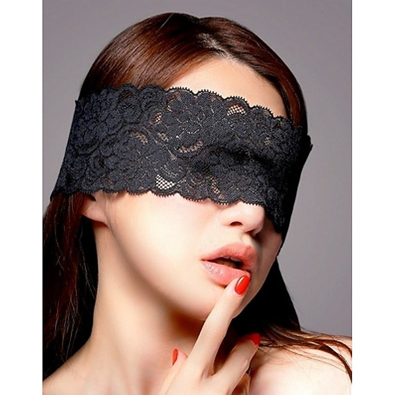 Execute Lingerie Lace Eyemask with Ribbon Sensory Deprivation Mask - Masks And Blindfolds