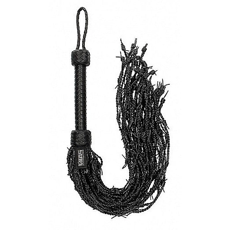 Leather Barbed Wire Flogger by Shots Toys - Whips And Crops