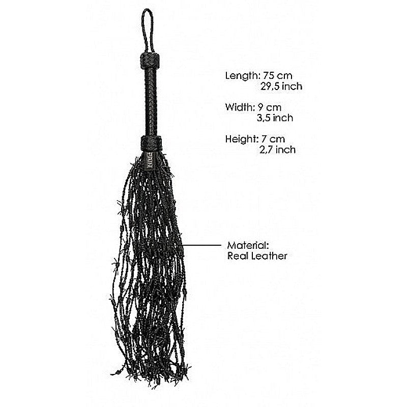 Leather Barbed Wire Flogger by Shots Toys - Whips And Crops