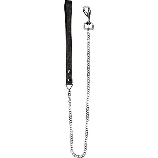 Pain Leather Handle Chain Lead by Shots Toys - Collars and Leads